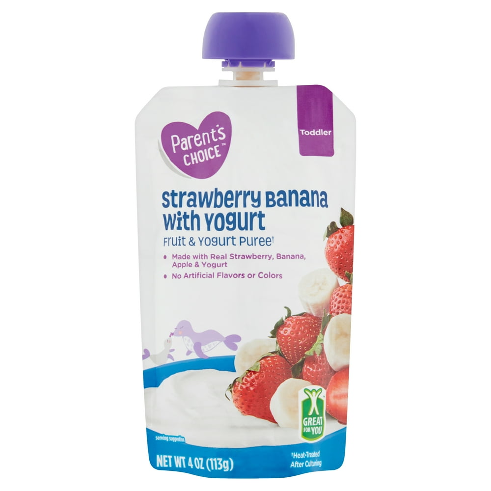Parent's Choice Toddler Food, Strawberry Banana Yogurt Baby Food, 1