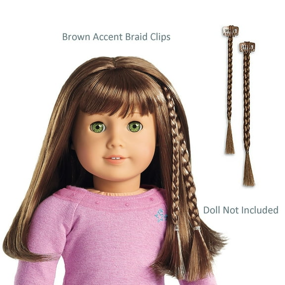 American Girl Doll Hair Accessories Accent Braid Clip Brown for 18" Dolls (Doll Not Included)