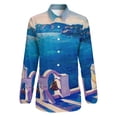 thumbnail image 4 of Oil Painting Greece Island On Canvas Long Sleeve Blouse Woman Streetwear Casual Shirts Summer Oversize Woman Streetwear Clothing Birthday Present, 4 of 7