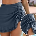 thumbnail image 6 of Fmbrln Bikini Sets for Women with Skirts 2 Piece Swimsuits Fashion V Neck Adjustable Strap Side Drawstring Ruffle Hem Solid Bathing Suits, 6 of 9