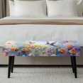 thumbnail image 3 of Jiueut Hummingbird Daisy Print Bench Slipcover for Dining Room, Anti Dust Bench Seat Protector with Elastic Band Machine Washable Rectangle Seat Cushion Long Chair Seat Cover for Home Hotel, 3 of 7
