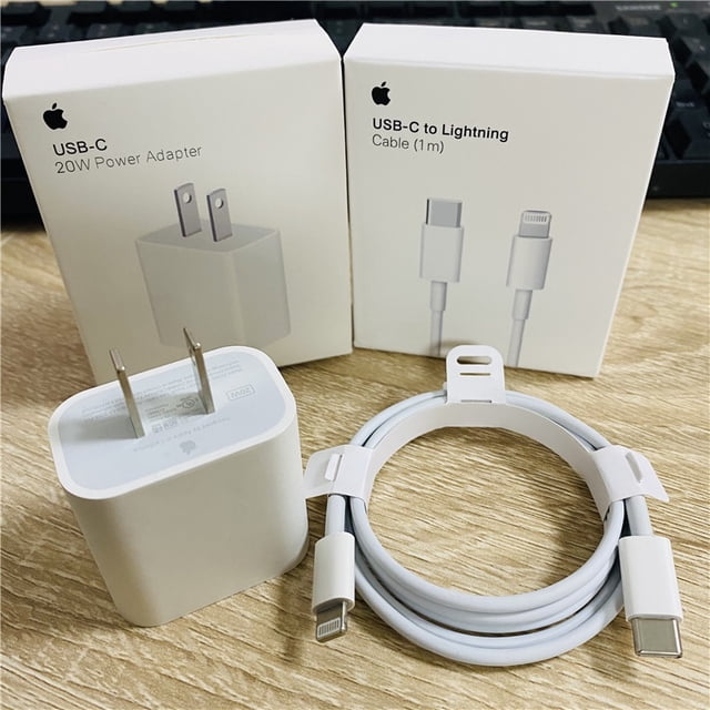 Apple iPhone Lightning Cable Cargador 20W USB-C Adaptador De Alimentación 1m/2m PD Carga Rápida Para 11 12 13 Pro Max 11mini 12mini 13mini XS X XR