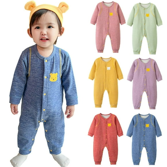 Baby Newborn Girls Long Sleeve Rompers Infant Boys Soft Cotton Jumpsuits Infant Onesies Velvet Bodysuit