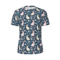 thumbnail image 5 of Wukai Cute Rabbit Floral Print Men's Short-Sleeved Mesh T-Shirt,Quick-Dry Short Sleeve Workout T-Shirt-XX-Large, 5 of 8