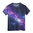 thumbnail image 4 of Tkrady Kids Girls Summer New Crewneck Starry Sky Pattern Short Sleeve Tshirt Top, Sizes 3-13 Years, 4 of 5