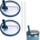 thumbnail image 1 of Tapa de repuesto con pajita abatible para taza, 2 piezas, resistente a salpicaduras, a prueba de polvo, a prueba de fugas, tapas abatibles reutilizables, tapas para vasos de viaje compatibles con, 1 of 8