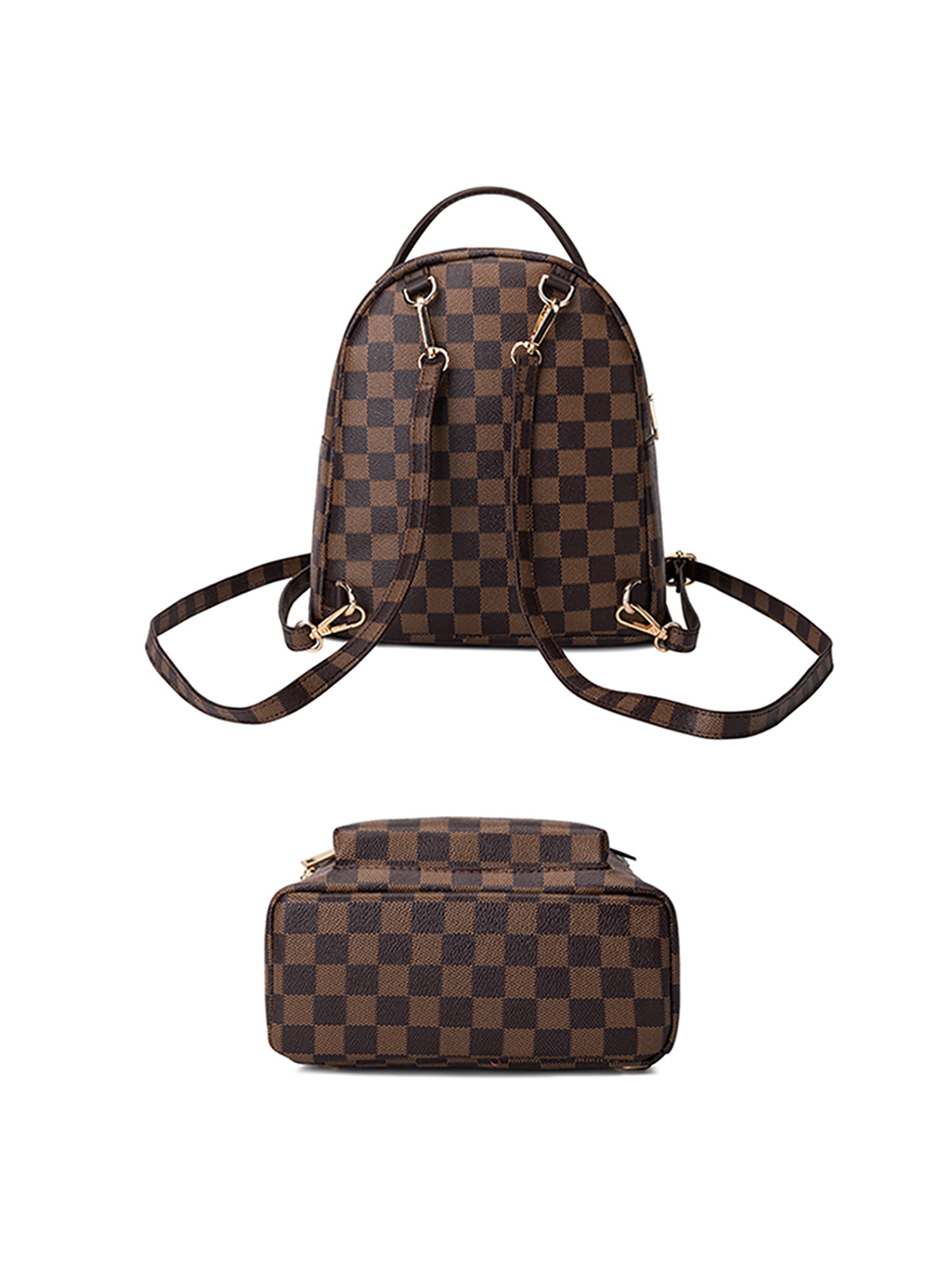 modern and chic, Bags, Brown Checkered Backpack