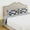 thumbnail image 3 of Yayeee Pillowcase King Size Set of 2 Satin Wrinkle Resistant Pillow Case, Black and Grey Plaid Pattern, 3 of 7