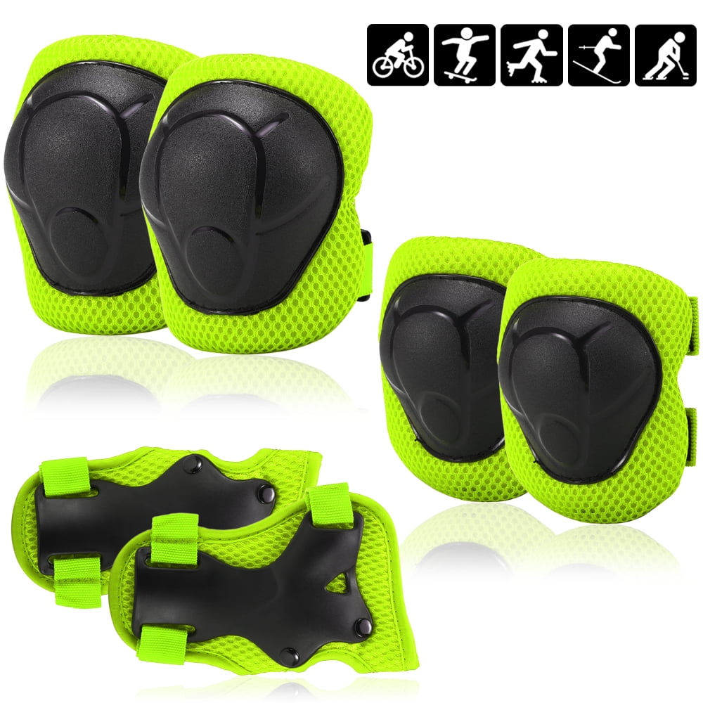 Ouronehome 6 in 1 Kids Protective Gear Set Children Knee Pad Elbow Pads Wrist Guards Safety Equipment for Skating Balance car Cycling 