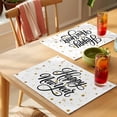 thumbnail image 4 of Happy New Years Placemats Set of 8 Winter Holiday Yellow Stars Ribbons Place Mats Indoor Wipeable Table Mats Washable Cloth Dining Table Placemats for Kitchen Holiday Party Home Decor 13x19 Inch, 4 of 9