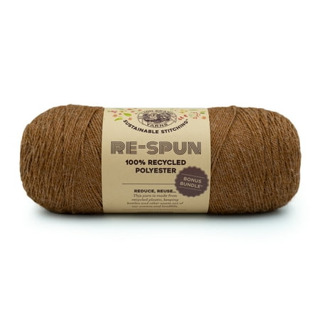 UPC: 0842093130031 | Lion Brand Yarn Re-Spun Bonus Bundle Cider Medium Recycled Polyester Brown Yarn 1 Pack