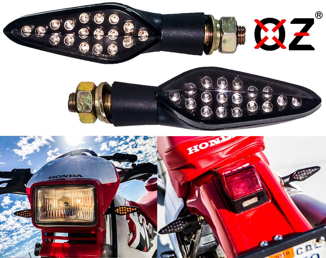 Rear Red Amber Dual color LED Running Light Turn Signal Smoke Lens 12 Volts  Motorcycle Universal Blinker - OZ