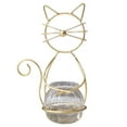 thumbnail image 2 of Macetero de cristal para escritorio, maceta bonita para flores, contenedor con forma de gato, florero hidropónico para plantas al aire libre, jardín, Oro, 2 of 7