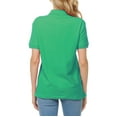 thumbnail image 3 of Basico Polos Verts Kelly à Col pour Femmes 100 % Coton à Manches Courtes Polos de Golf pour Femmes et Adolescentes, 3 of 6
