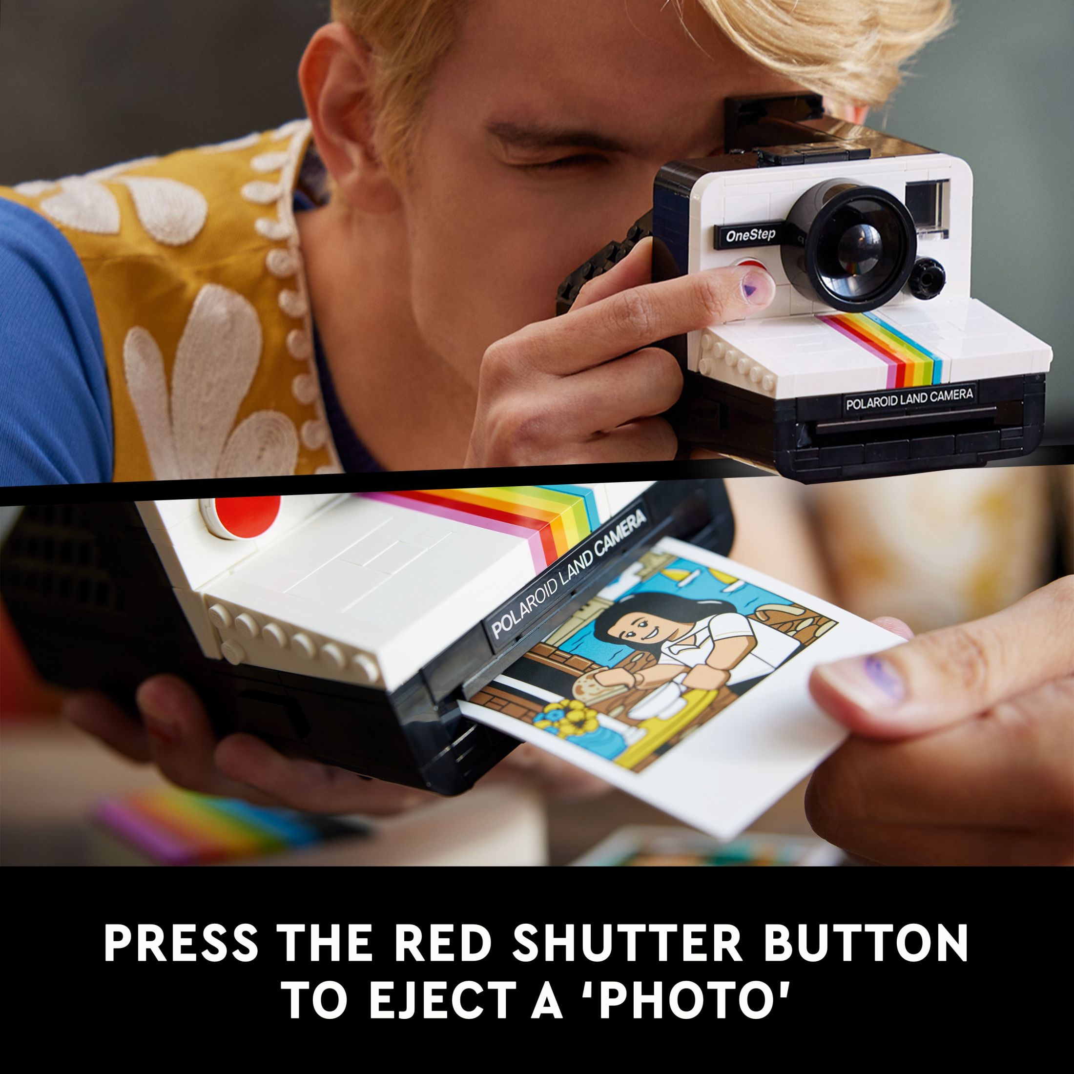 LEGO Ideas Cámara Polaroid OneStep SX-70 Set de Construcción - Modelo de Exhibición Coleccionable de Cámara Polaroid - Regalo para Graduación - Decoración para Habitación u Oficina para Amantes de la Fotografía - 21345 6