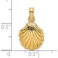 thumbnail image 3 of 14K Yellow Gold Polished Scallop Shell Charm (19 X 11.05) Made In United States k7796, 3 of 5