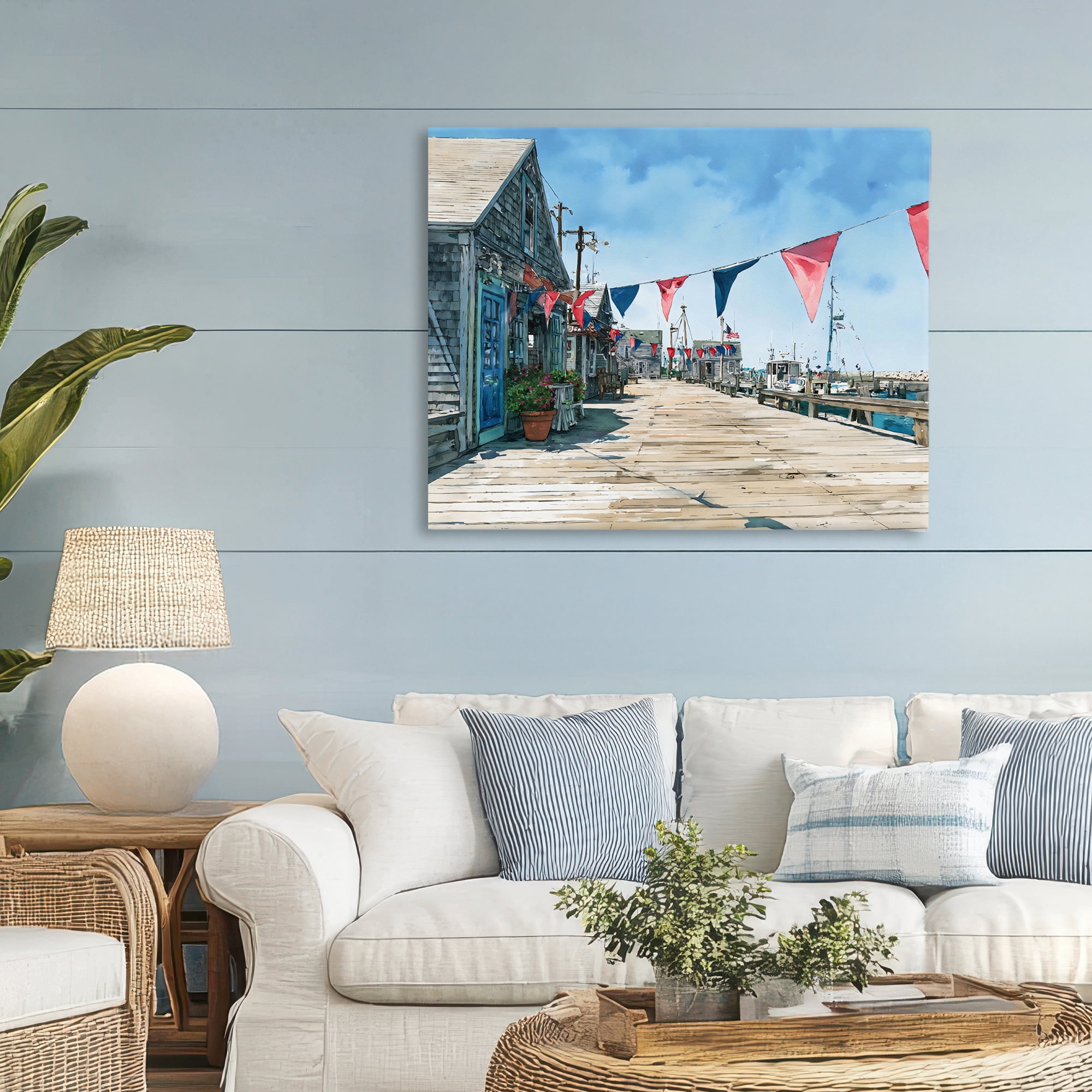 Stupell Industries Seaside Fishing Wharf Canvas Wall Art, design by Franklyn Gregory