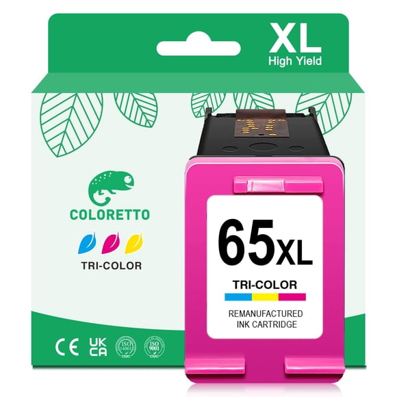 COLORETTO Cartouche d'Encre 65TG Compatible avec HP DeskJet 3755 2655 3772 3752 3722 3720 3700 2652 262