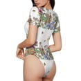 thumbnail image 3 of Easygdp Herbs and Wildflowers Women's One-Piece Swimsuit Slim Fit Crew Neck Bodysuit Athletic Swimwear with Concealed Buckle - X-Large, 3 of 9