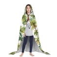 thumbnail image 3 of Honeii Green Hawaii Palms Print Poncho Cape, Cloak Coat, Snuggly Hooded Wearable Blanket, Hooded Cape For Teenagers,Halloween Costumes-Large, 3 of 7