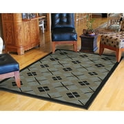 Orian Argyle Black Area Rug