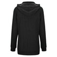 thumbnail image 4 of FASHOFT Womens Ribbed Knit Hoodie Sweaters Lightweight Long Sleeve Pullover Tops Casual Fall Winter Sweatshirt Black L, 4 of 6