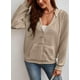 thumbnail image 4 of Sudadera con capucha SHEWIN Oversized Waffle Knit Khaki para mujer, 4 of 8