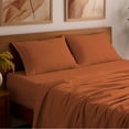 thumbnail image 6 of Mellanni 5-Piece Iconic Split King Bedsheet Set - Microfiber, 16" Deep Pocket, Cooling, Wrinkle, Fade, Stain Resistant, Terracotta, 6 of 6