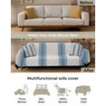 thumbnail image 3 of Blue Beige Sofa Couch Covers for Dogs,Washable Sectional Couch Slipcovers for Loveseat with Tassel,Farmhouse Geometric Lattice Buffalo Plaid Non Slip Sofa Throw Cover Blanket Large 71''x102'', 3 of 8