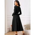 thumbnail image 4 of DARING DIVA Midi Dress Crewneck Long Sleeve Flowy Dress S Black, 4 of 6