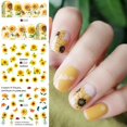 thumbnail image 3 of Nail Art Stickers 14 Small Fresh Golden Sunflower bee Colored Nail watermarks in Summer, 3 of 4