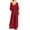 Red, variant on Casual Fashion Women's V-Neck Solid Color Half Sleeved Top And High Waist Wide Legs Slit Loose Pants Set Women Polyester Blouses Pants Sets