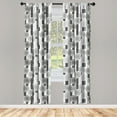 thumbnail image 3 of Ambesonne Flower Curtains, Greyscale Spring Bloom, Pair of 28"x84", Grey Pale Grey Black, 3 of 5