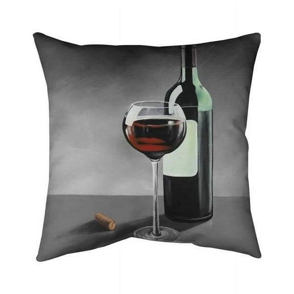Begin Home Decor 5541-2626-GA73-1 26 x 26 in. Bottle of Burgundy-Double Sided Print Indoor Pillow