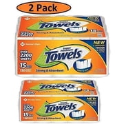 2 Pack Super Premium Paper Towels (15 rolls, 150 sheets per roll)