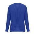 thumbnail image 4 of Coats for Women Long Sleeved Cardigan Casual Solid Color Jacket,Womens Coats Plus Size Blue XXL, 4 of 5