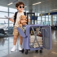 thumbnail image 2 of TABU Carry On Luggage with Side Bag, Front Opening Suitcase with Cup Holder & Phone Mount, USB & Type-C Port, TSA Lock, Phone Mount, Purple, 2 of 8