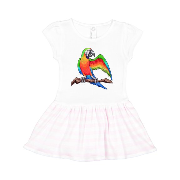 Inktastic Harlequin Macaw Parrot Girls Toddler Dress