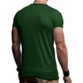 thumbnail image 4 of Miluxas V Neck T Shirts Mens Scoop Neck Short Sleeve Slim Fit Basic Tee Casual Top Army Green XXXL(XXXL), 4 of 7