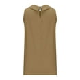 thumbnail image 4 of Ecqkame Womens Tank Tops Summer Casual Solid Color Crew Neck Sleeveless Tops Loose Basic Tunic Lightweight T Shirts Khaki-A S, 4 of 6