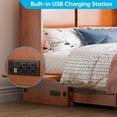 thumbnail image 5 of ZAFLY Solid Wood Queen Murphy Chest Bed with Storage & Charging Station, Convertible Wall Bed into Cabinet for Apartment/Bedroom/Livingroom, Red, 5 of 7