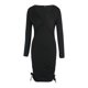 thumbnail image 1 of VISgogo, vestido ajustado Sexy con cuello en V para mujer, falda corta fruncida de manga larga con cordón lateral de Color sólido para mujer de otoño VISgogo moda, 1 of 8