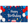 thumbnail image 3 of Happy Birthday Banner with Balloons Cakes and Stars Background Party Decoration for Birthday Party Photography Props and Event Backdrop, 3 of 8