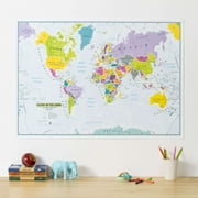 Children's Glow-in-the-Dark World Map (Silk Art Paper) 23 x 33 inches