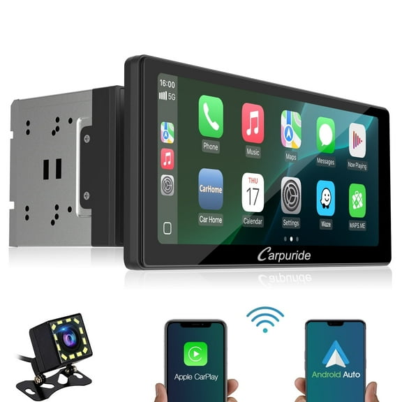 Carpuride Wireless Double Din 10.3" Car Stereo Apple Car Play Radio Android Auto Touch Screen, Bluetooth ,Backup Camera