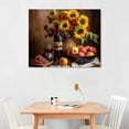 thumbnail image 2 of COMIO Kitchen Wall Art Wine Pictures Wall Decor Large Canvas Wall Art for  Room Dining Room Brown Vintage Home Decor Neutral Red Wine Bottles Artwork for Walls Sunflower Paintings for Wall Decorations, 2 of 4