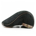 thumbnail image 4 of Knit Newsboy Cap PU Leather Flat Cap Adjustable Beret Cap Newsies Hat Driving Gatsby Hat Mens Beret Hat ,Easy to Wear, 4 of 6