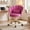 Rose Red, variant on Hawsaiy Shell Back Home Office Chair with Lumbar Pillow, Modern Upholstered Desk Chair with Gold Metal Base, Swivel Adjustable Computer Chair for Home Office, White