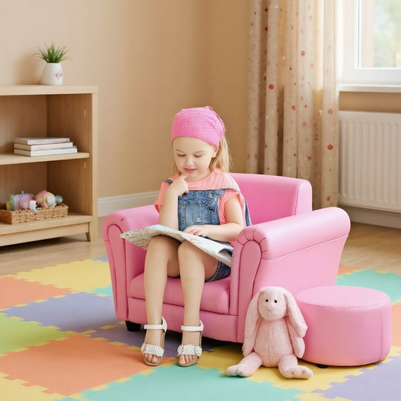 YYAo Childrens Sofa,Children Sofa Lazy Sofa,Kids Single Armrest Couch Sofa with Ottoman