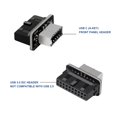 thumbnail image 2 of xinxixnxx Intérieur avant 19pin à 20pin Adaptateur USB 3.0 Type-E Convertisseur pour Carte Mère Connecteur Vertical Type E Accessoire, 2 of 5